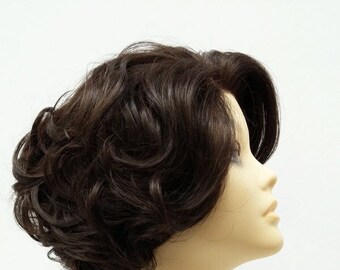 Lace Front Short Dark Brown Retro Curly Doris Day Vintage Style Heat Resistant Wig [72-369-Doris-4]