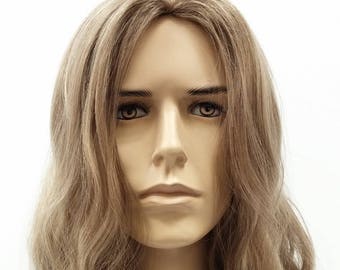 Long 14 Inch Brown Hair Men S Wig Hippie Grunge Jesus Etsy
