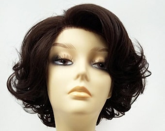 Lace Front Short Dark Brown Retro Curly Doris Day Vintage Style Heat Resistant Wig [72-369-Doris-4]