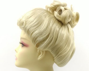 Petite Size Light Blonde Upstyle Costume Wig. Victorian Inspired Wig. Colonial Style Wig. Updo Wig [28-172-Updo-613]