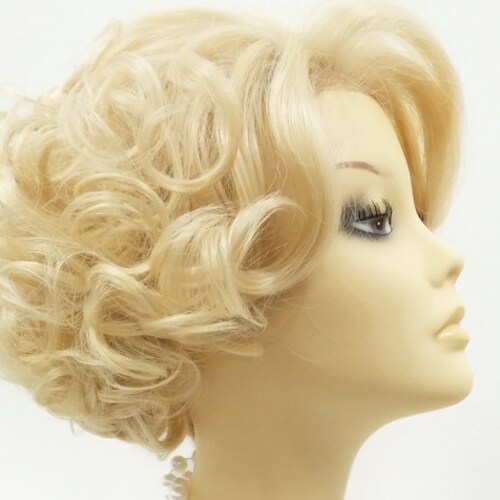 blonde short curly wig