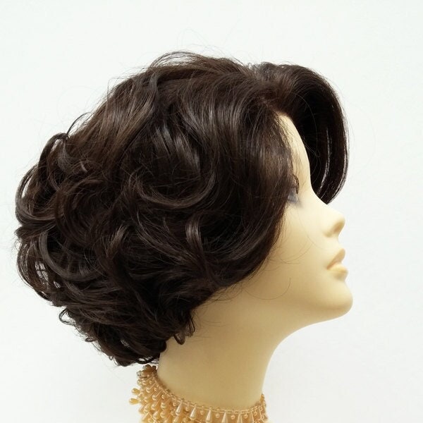 Lace Front Short Dark Brown Retro Curly Doris Day Vintage Style Heat Resistant Wig [72-369-Doris-4]