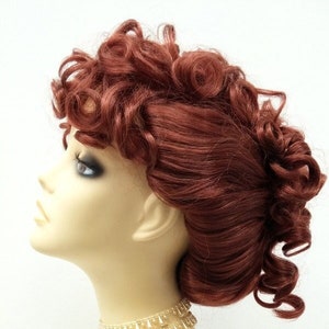 Red Curly Updo Victorian Costume Colonial Wig [06-30A-Lucille-130]