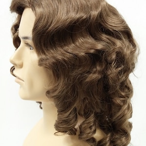 Mens Light Brown Curly Colonial Costume Wig. 1700s Style Ringlets Wig. Judge Historical Costume Cosplay Wig [84-432-Charles-10]