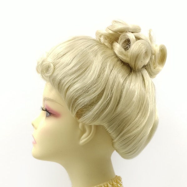 Petite Size Light Blonde Upstyle Costume Wig. Victorian Inspired Wig. Colonial Style Wig. Updo Wig [28-172-Updo-613]