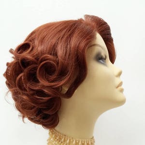 Lace Front Short Bright Auburn Retro Curly Doris Day Vintage Style Heat Resistant Wig [72-373-Doris-130]