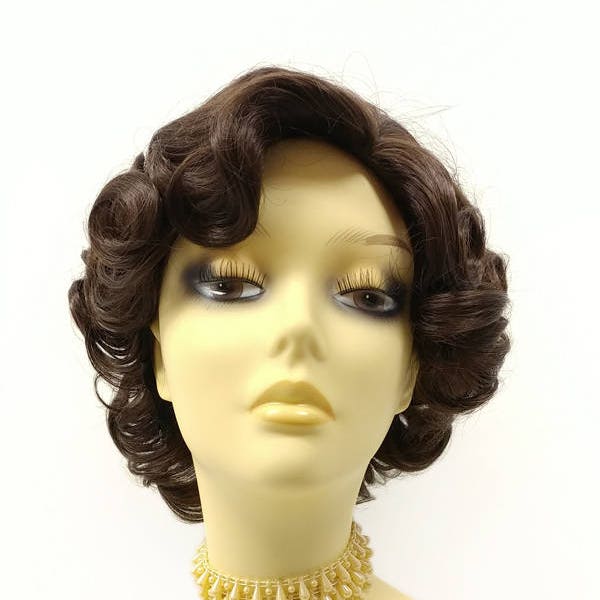 50's Style Short Brown Costume Cosplay Wig [01-2-Marilyn-6]