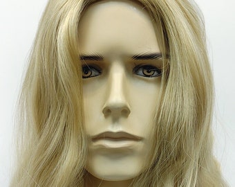 Long 14 Inch Dirty Blonde Hair Men's Wig. Hippie, Grunge, Jesus Style Wig. Synthetic Costume Wig [53-286C-Russell-24]