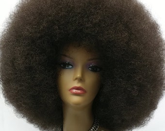 Extra Large Jumbo Dark Brown Afro Synthetic Costume Wig [97-480B-XLAfro-4]