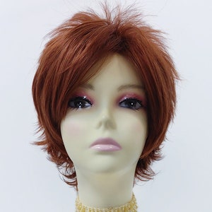 Auburn Short Layered Flip Wig with Long Bangs [133-648-Karen-130]