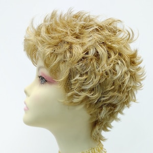 Golden Blonde and Light Blonde Mix Synthetic Short Pixie Flip Wig [171-829-Halle-24B/613]
