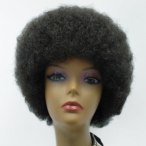 Small Off Black Afro Wig. Retro 1970s Style Costume Wig [95-470-SAfro-1B]