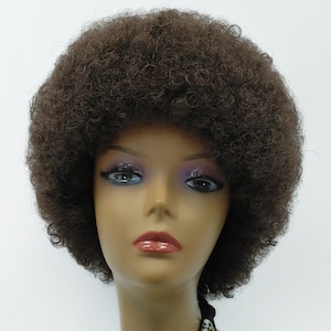 Small Dark Brown Afro Wig. Retro 1970s Style Costume Wig.  [94-471-SAfro-4]