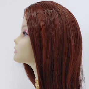 23 Inch Lace Front Long Straight Dark Auburn and Bright Auburn Heat Resistant Wig  [146-697-Eliza-33/130]
