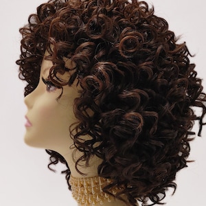 Long curly brunette wigs online