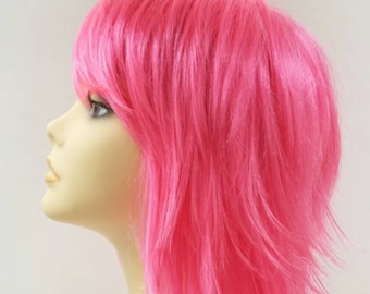 pink mullet wig