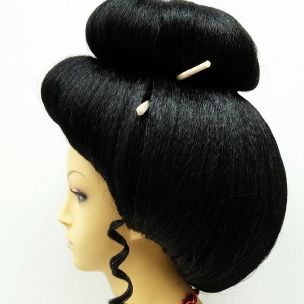 Japanese Geisha Upstyle Black Costume Wig