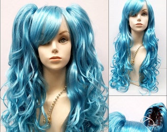 Long 30 inch Light Blue Lolita Style Fashion Wig. Harajuku Fashion Wig. [23-157-Lolita-LBlue]