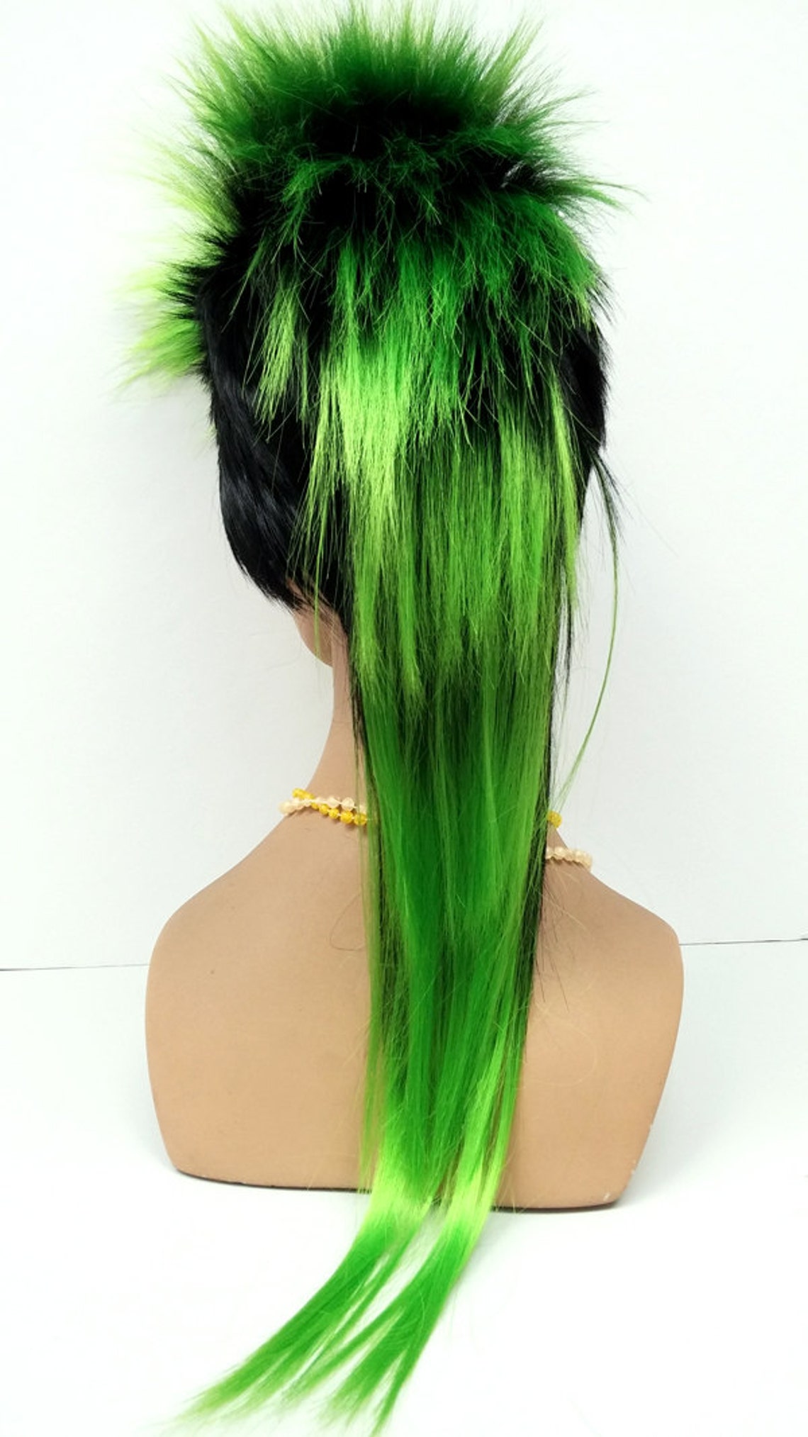 Black and Green Mohawk Wig. Men's Punk Rock Wig. Costume Etsy