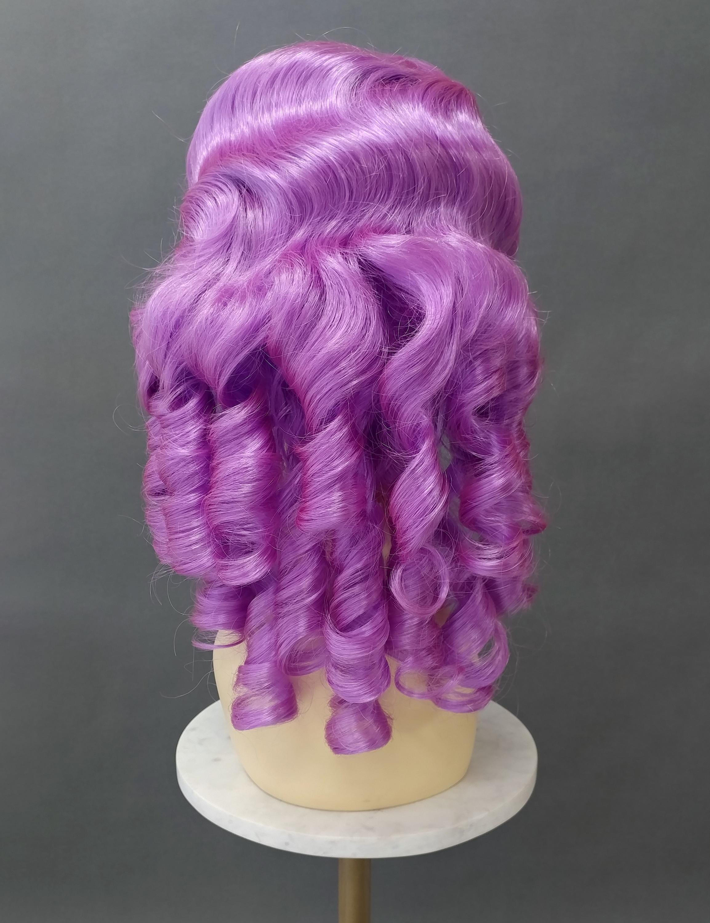 Unisex purple colonial judge baroque ringlets wig Curly Judge White Historical Wig - HalloweenPartyOnline main image 4