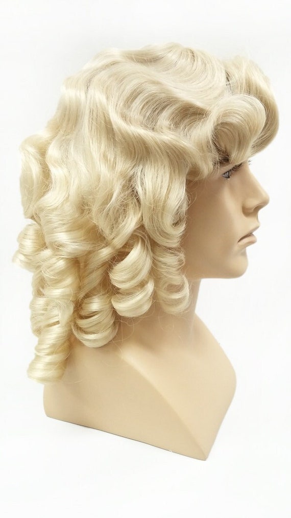 Blonde Ringlet Colonial Wig Colonial Wig Woman White 18th Century old style ringlet curl  main image 4