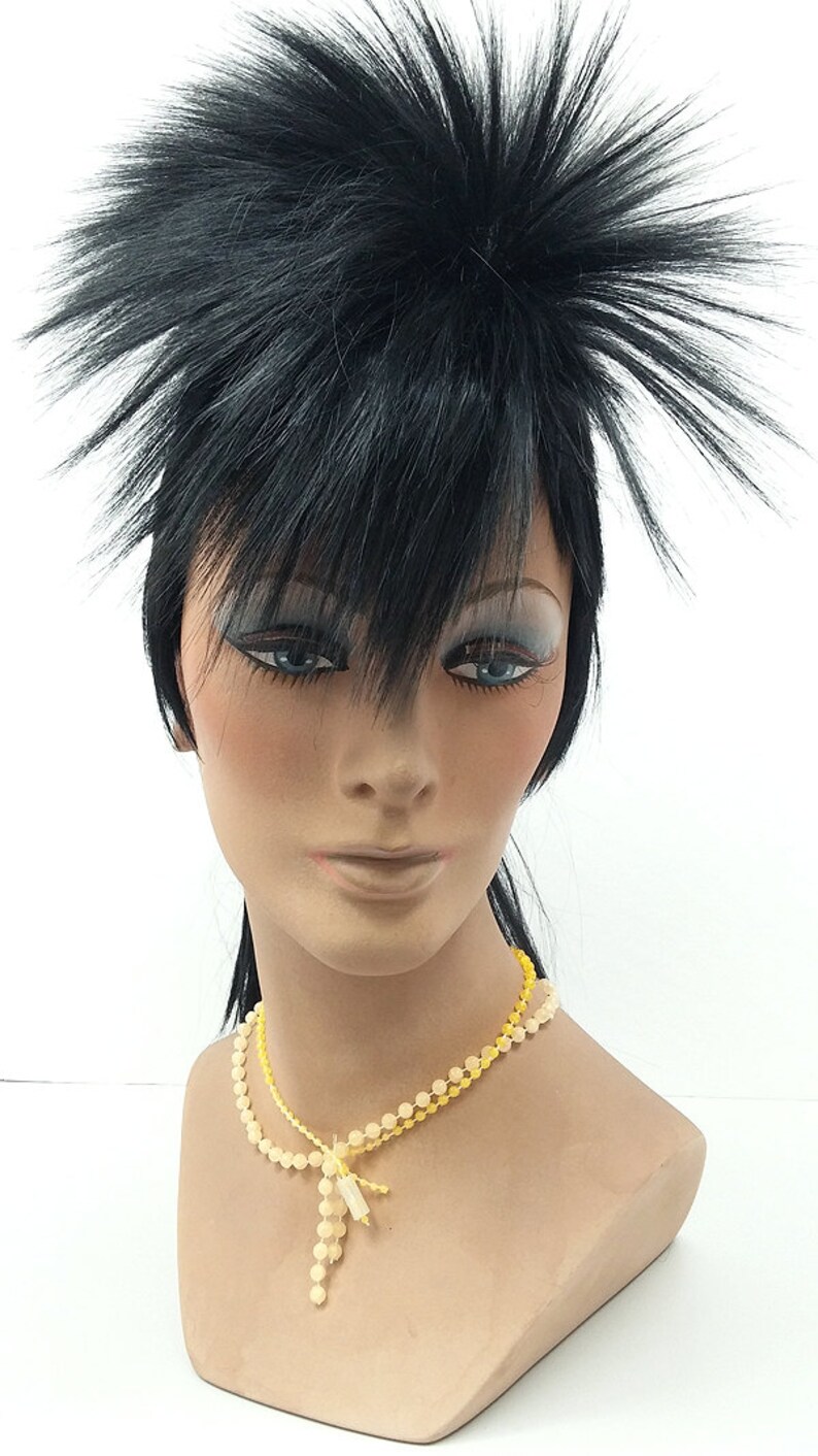 Black Long Mohawk Wig. Men's Punk Rock Wig. Costume Wig. Etsy