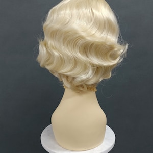 1920's Style Short Blonde Finger Wave Wig. Vintage Style Costume Wig. 02-15-Rosie-613 image 5