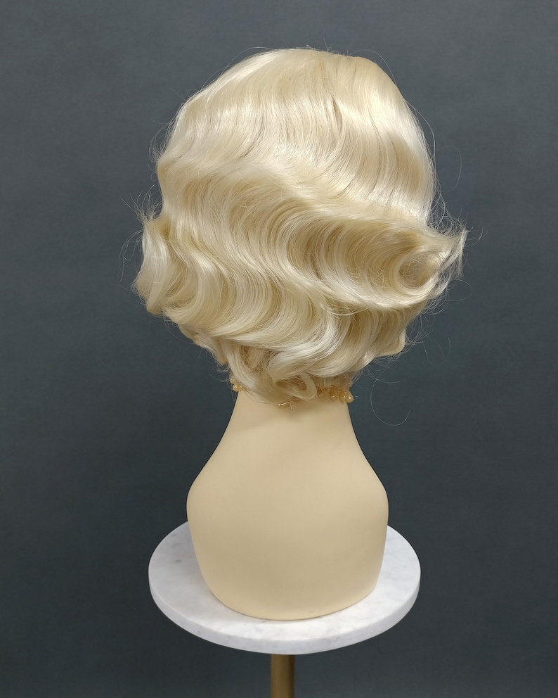 1920's Style Short Blonde Finger Wave Wig. Vintage Style Costume Wig. 02-15-Rosie-613 image 5