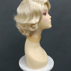 1920's Style Short Blonde Finger Wave Wig. Vintage Style Costume Wig. 02-15-Rosie-613 image 4