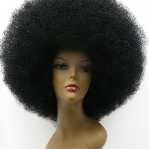 Extra Large Jumbo Off Black Afro Synthetic Costume Wig [97-480-XLAfro-1B]