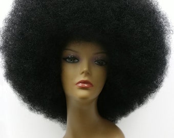 Extra Large Jumbo Off Black Afro Synthetic Costume Wig [97-480-XLAfro-1B]