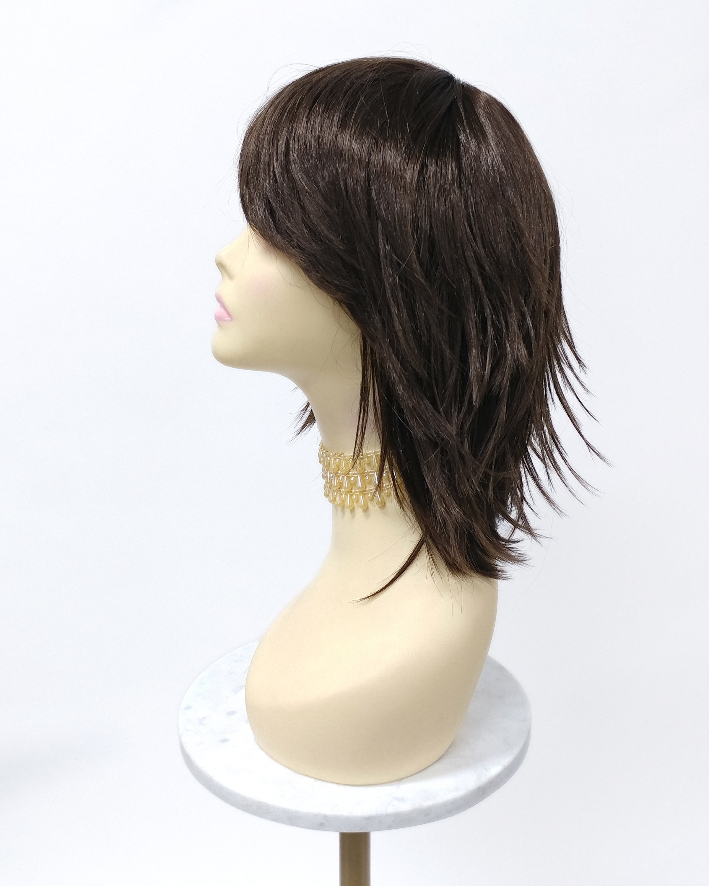 Tarah 8H15 Long Layers Shag Style Medium Brown Mix Adora Wigs 12 Inch Brown Shag Style Straight and Layered With Bangs  main image 2