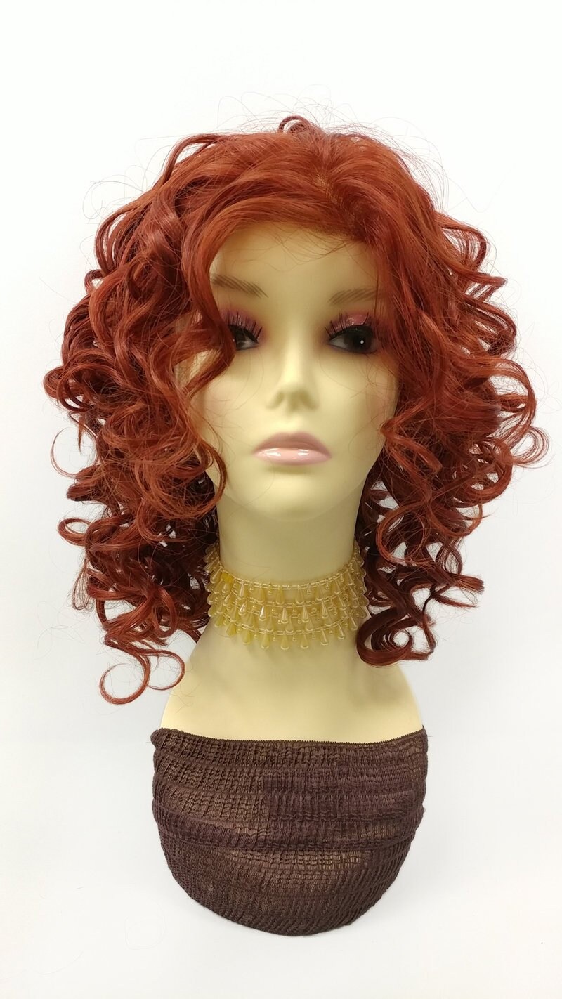 red curly wig