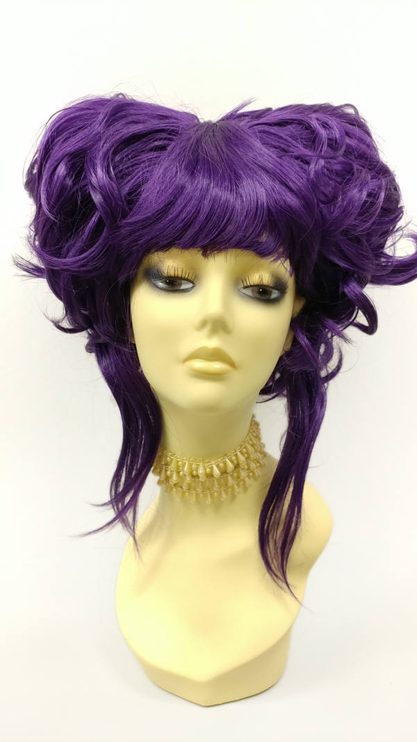 Petite Purple Short Double Pouf Poof Wig. Anime Cosplay Wig  display picture 1