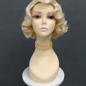 1920's Style Short Blonde Finger Wave Wig. Vintage Style Costume Wig. 02-15-Rosie-613 image 3