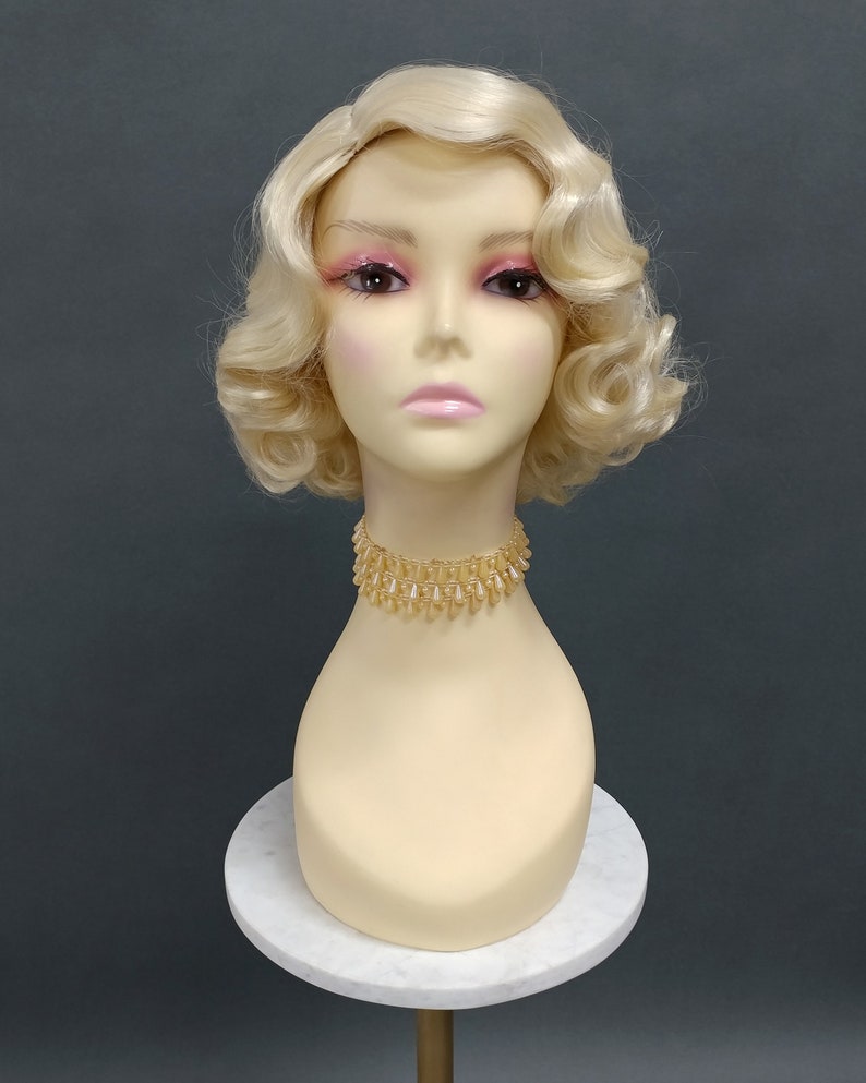 1920's Style Short Blonde Finger Wave Wig. Vintage Style Costume Wig. 02-15-Rosie-613 image 3