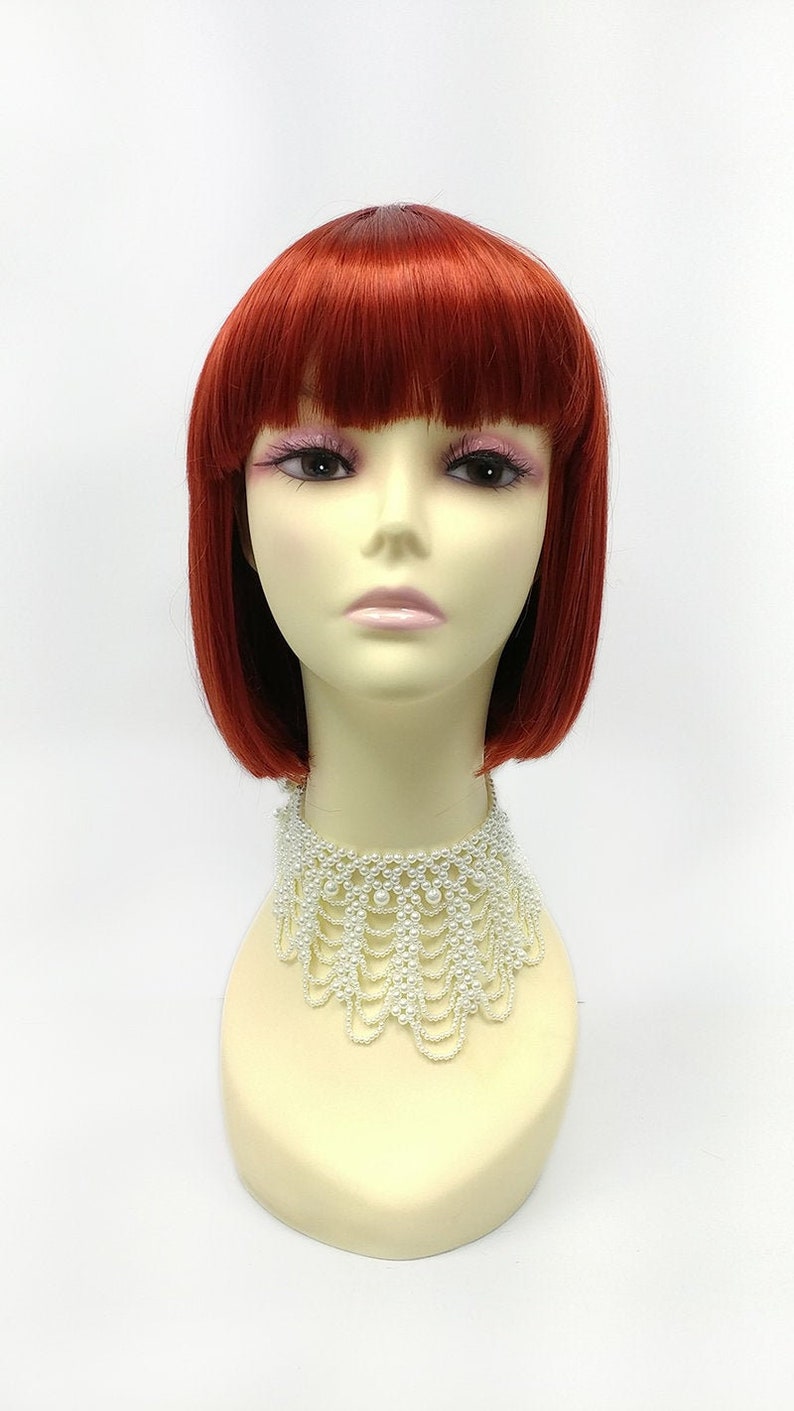 Henna Red Short Bob Wig Straight With Bangs Page Boy Wig Etsy