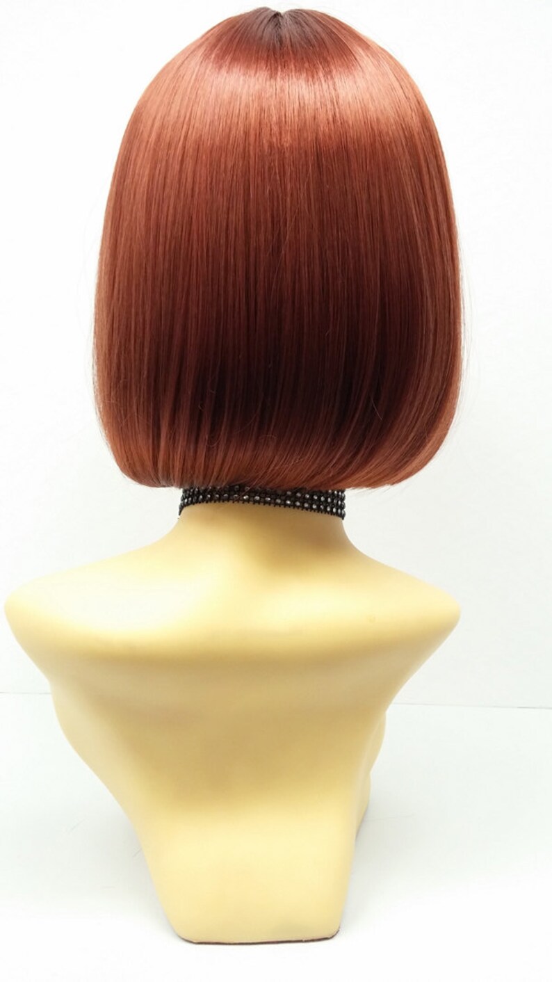 Auburn Short Bob Wig Straight W/ Bangs. Page Boy Wig. Etsy New Zealand