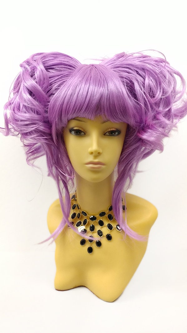 Petite Light Purple Short Double Pouf Poof Wig. Anime  display picture 2