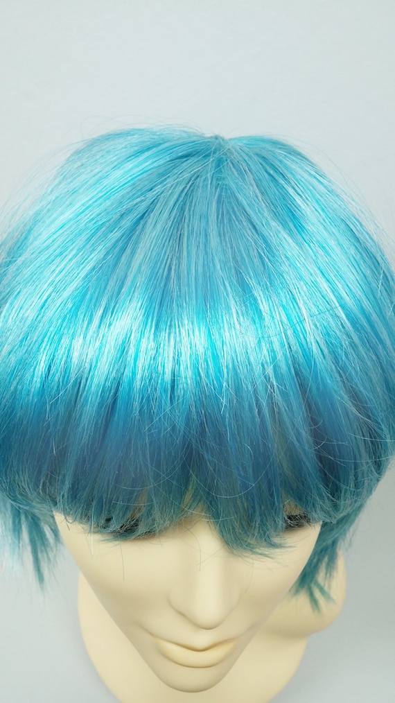 12'' Bob Cut Saxe Blue Synthetic Cosplay Wig NEW 12'' Bob Cut Saxe Blue Synthetic Cosplay Wig NEW