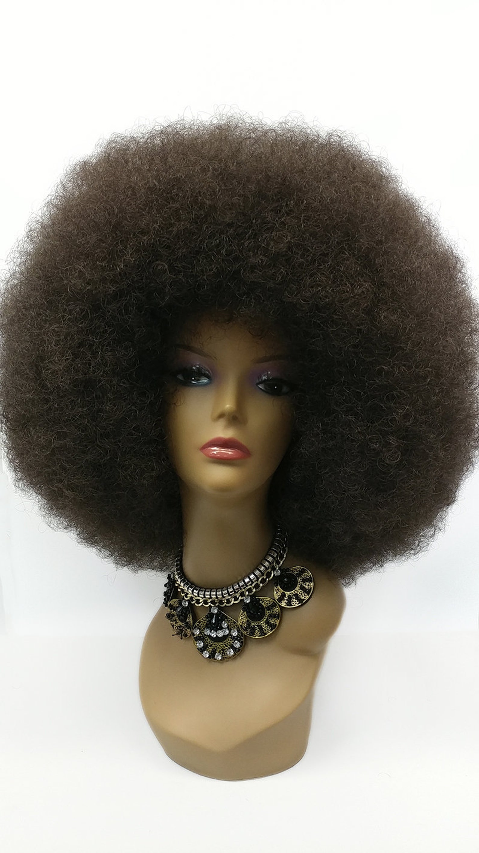 Extra Large Jumbo Dark Brown Afro Synthetic Costume Wig Etsy
