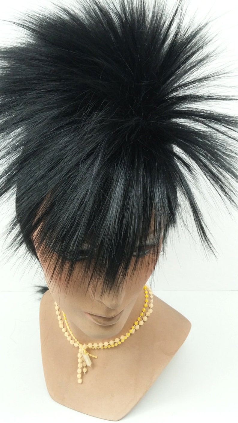 Black Long Mohawk Wig. Men's Punk Rock Wig. Costume Wig. Etsy