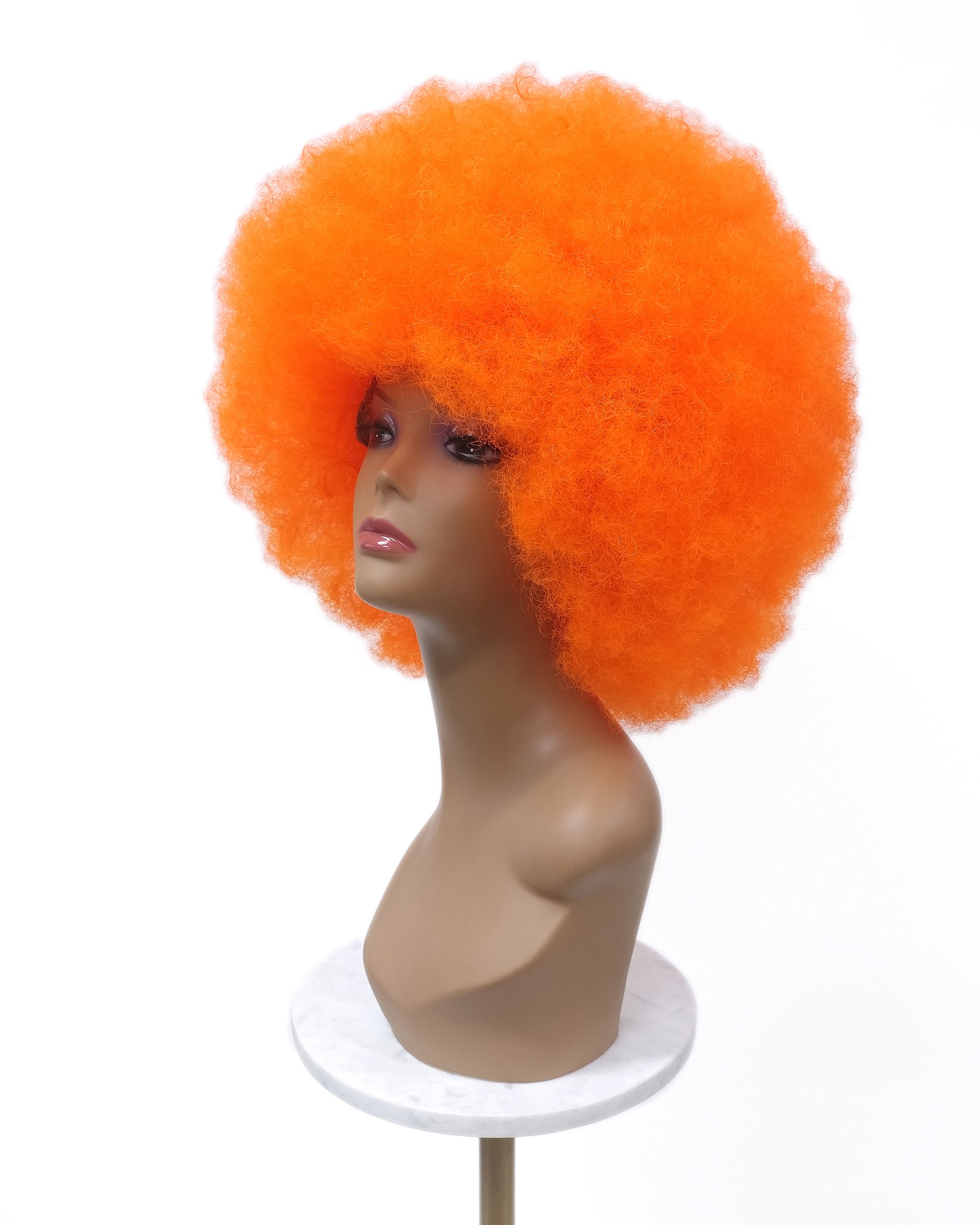 Large Bright Orange Afro Synthetic Costume Wig [96-477b 