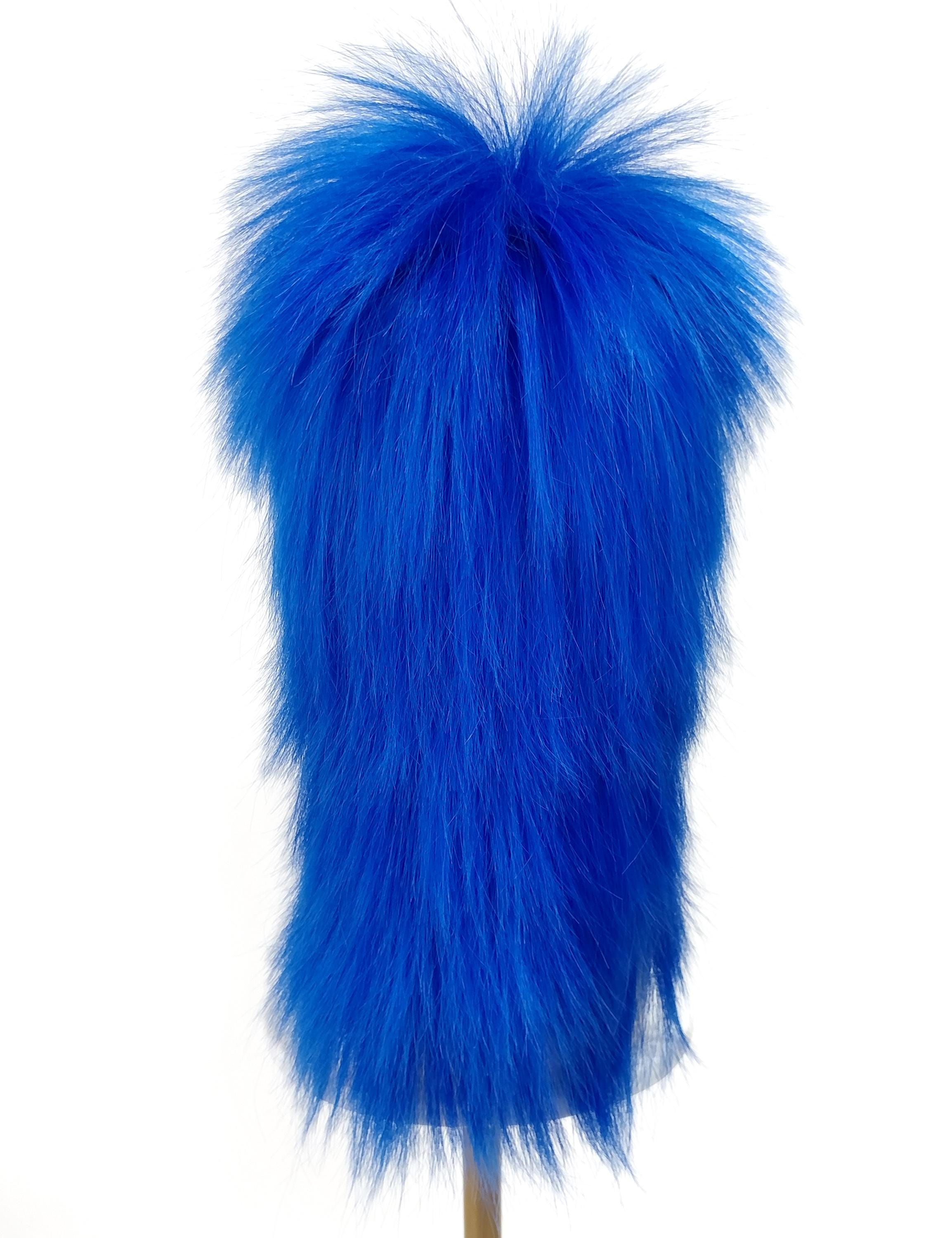 Punk Rock 80s Spiky Costume Wig Dark Blue Long Mullet 