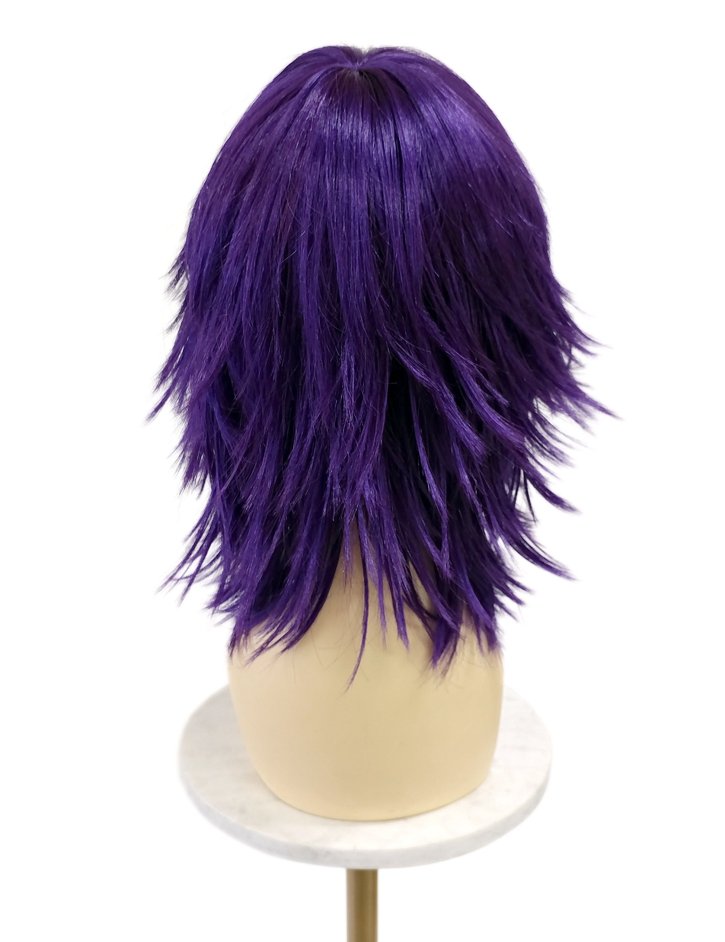 12 Inch Purple Shag Style Straight and Layered With Bangs  display picture 2