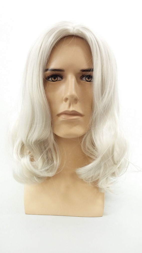Long 14 Inch Gray Hair Men S Wig Old Man Grandpa Santa Etsy