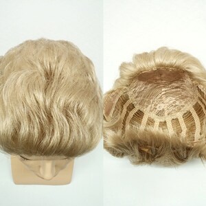 Blonde Short Fluffy Pompadour Style Men's Wig. Synthetic | Etsy
