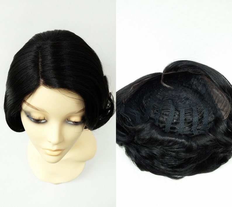Lace Front Short Black Retro Bob Wig with Side Part. 20s 50s Style Heat Resistant Fashion Wig 110-508-Josie-1 画像 5