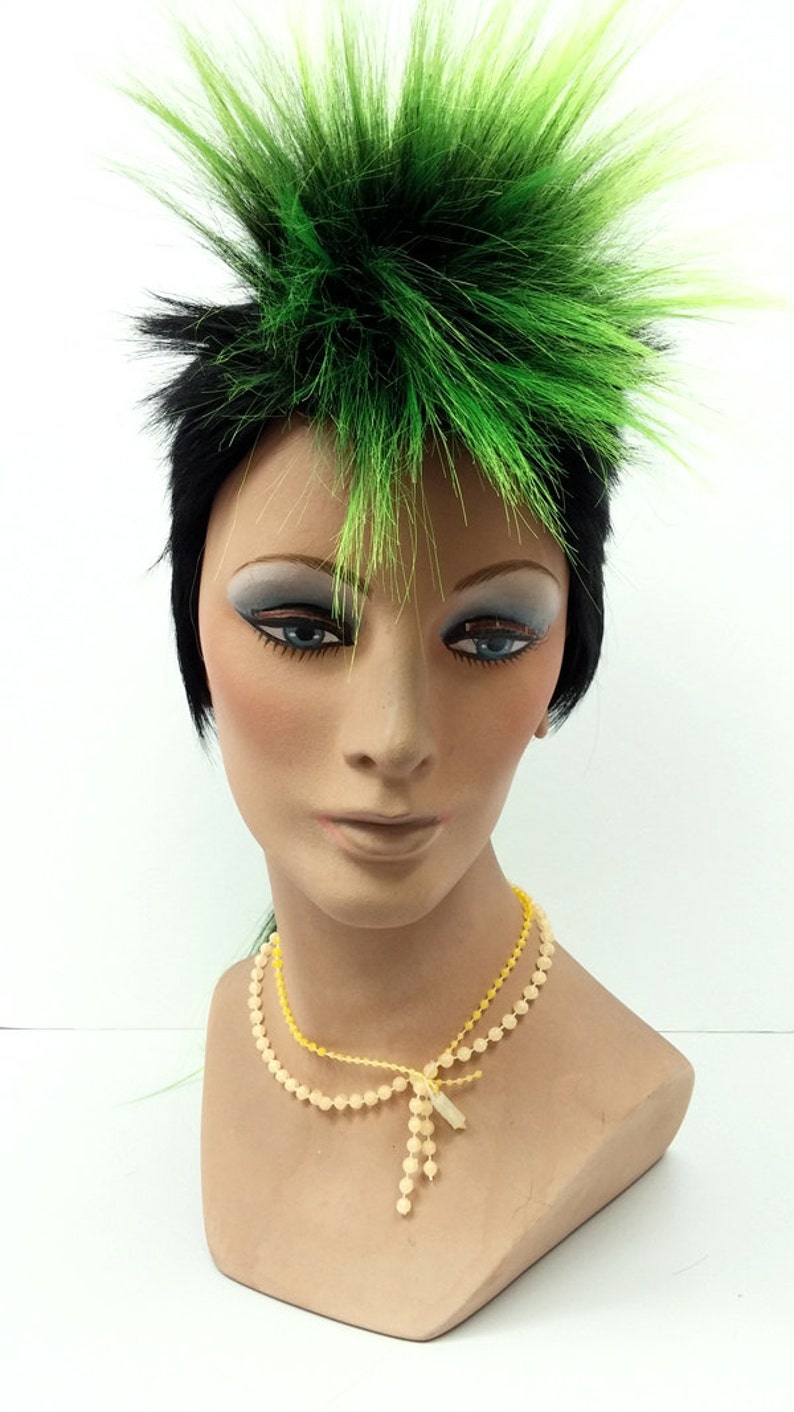Black and Green Mohawk Wig. Men's Punk Rock Wig. Costume Etsy