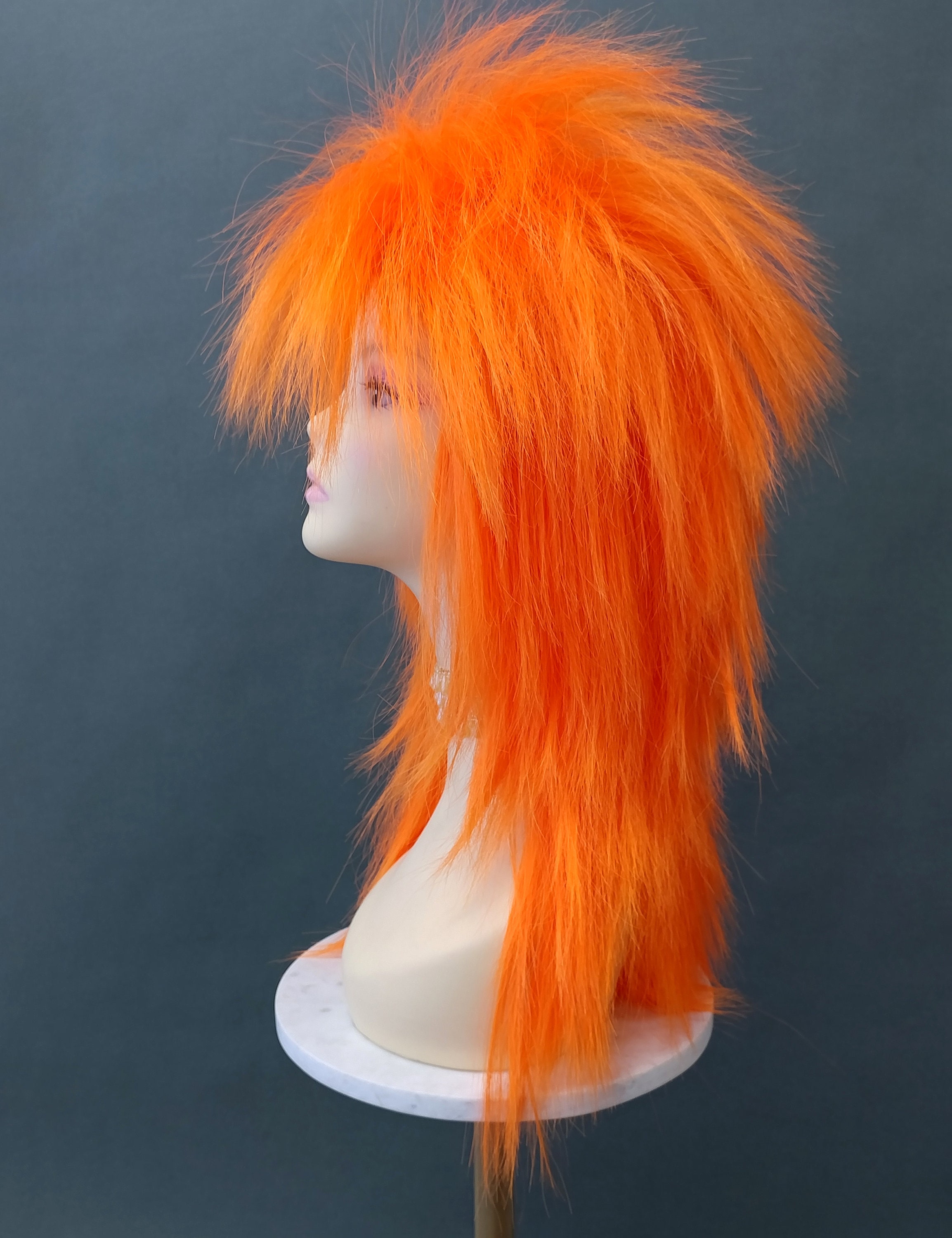 Red Rocker Spiky Costume Mullet Wig Amazon.com: fun shack Orange Mullet Wig for Men, 80s Punk  main image 2